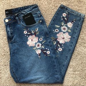 Anita & Green Blue Embroidered Straight Leg Jeans